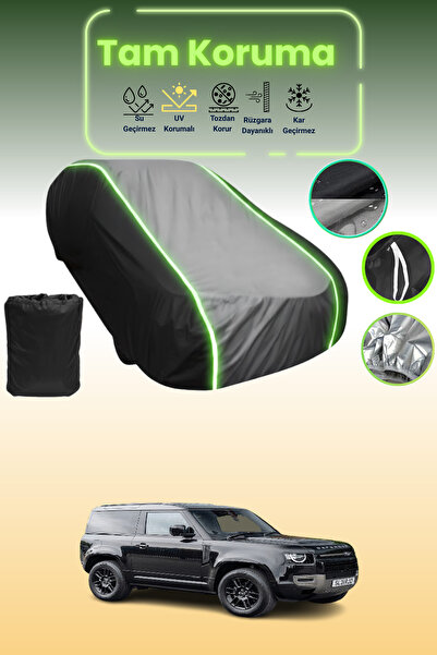 Dokaca Neo غطاء حماية متوافق مع سيارة لاند روفر ديفندر 90 قماش مجدّل 2019 - 2021 باللون الأسود_الرمادي_الأسود النيون