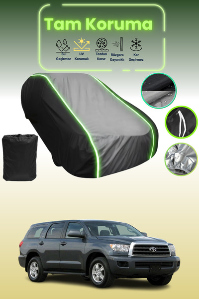 Dokaca Neo غطاء حماية متوافق مع سيارة تويوتا سيكويا قماش مجدّل باللون الأسود_...