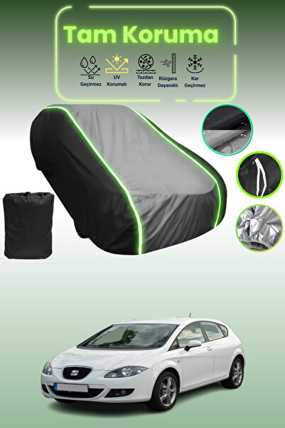 Dokaca Neo غطاء حماية متوافق مع سيارة سوداء_رمادية_سوداء نيون قماش مجدّل سيات ليون كوبرا 2006 - 2021