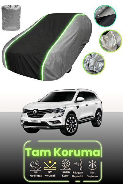 Dokaca Neo غطاء حماية للسيارة باللون الرمادي والأسود والرمادي النيون قماش مجدّل متوافق مع سيارة رينو كوليوس
