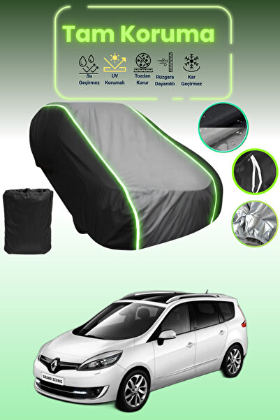 Dokaca Neo غطاء حماية متوافق مع سيارة رينو سينيك قماش مجدّل باللون الأسود_الرمادي_الأسود النيون