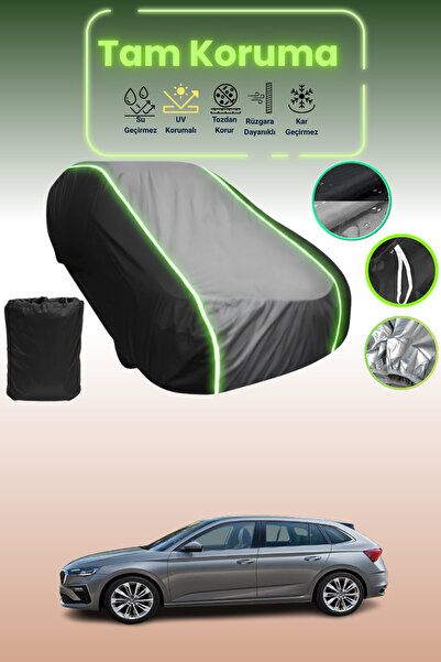 Dokaca Neo غطاء حماية متوافق مع سيارة سكودا سكالا قماش مجدّل باللون الأسود_ال...