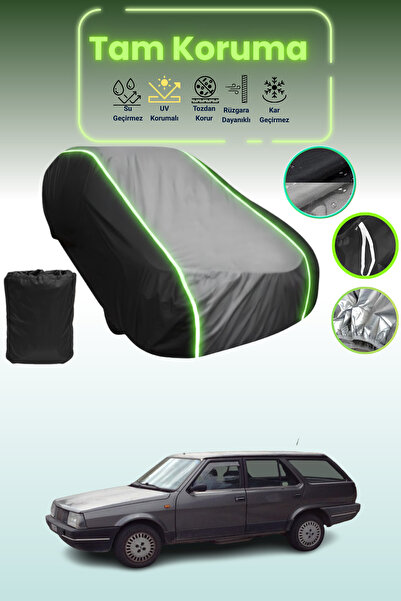 Dokaca Neo غطاء حماية متوافق مع سيارة فيات ريجاتا ويكند قماش مجدّل باللون الأسود_الرمادي_الأسود النيون