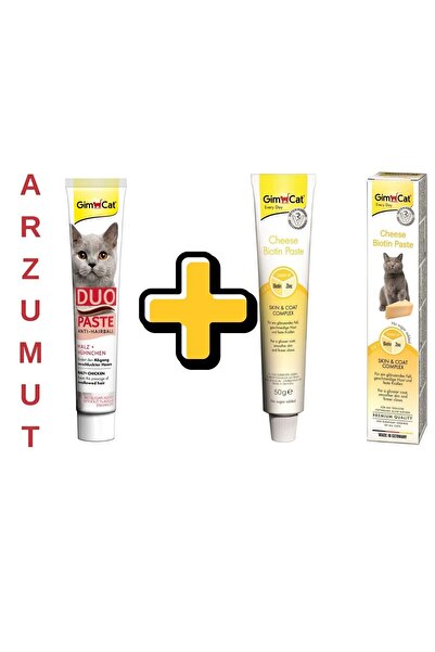 Gimcat Cheese Biyotin Paste 50gr + Anti-Hairball Duo Paste Tavuk + Malt 50gr