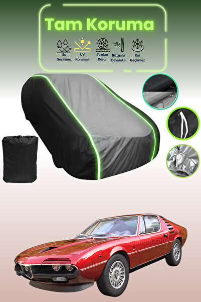 Dokaca Neo غطاء حماية متوافق مع سيارة ألفا روميو مونتريال باللون الأسود_الرما...