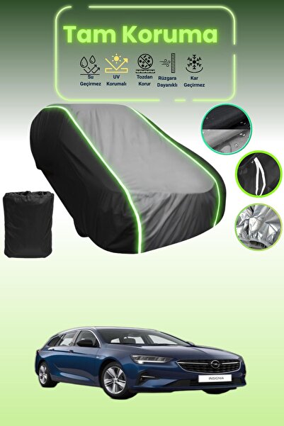 Dokaca Neo غطاء حماية متوافق مع سيارة أوبيل إنسيجنيا سبورتس تورر قماش مجدّل باللون الأسود_الرمادي_الأسود النيون