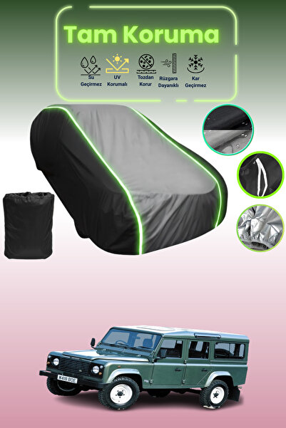 Dokaca Neo غطاء حماية متوافق مع سيارة لاند روفر ديفندر 110 موديلات 1991 - 2007، لون أسود_رمادي_أسود نيون، غطاء سيارة
