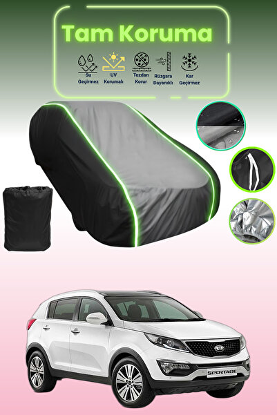 Dokaca Neo غطاء حماية متوافق مع سيارة كيا سبورتاج قماش مجدّل باللون الأسود_الرمادي_الأسود النيون