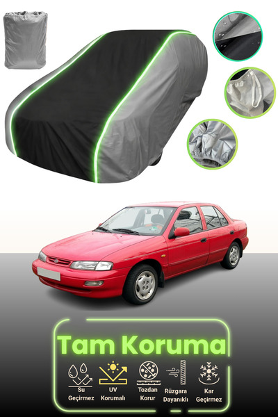 Dokaca Neo غطاء حماية للسيارة باللون الرمادي والأسود والرمادي النيون قماش مجد...