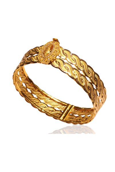 Hakan Güler Kuyumculuk Altın Tuğralı Örgü Model Burma Kelepçe Bilezik