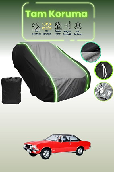 Dokaca Neo غطاء حماية متوافق مع سيارة أوبيل كومودور بي كوبيه قماش مجدّل باللون الأسود_الرمادي_الأسود النيون