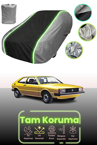 Dokaca Neo غطاء حماية للسيارة باللون الرمادي والأسود والرمادي النيون قماش مجدّل متوافق مع فولكس فاجن سيروكو 1977 - 1981