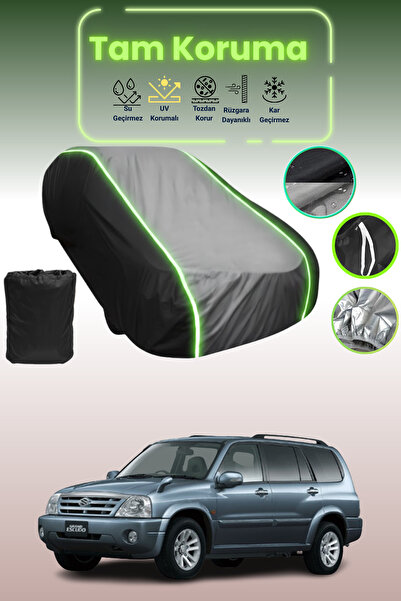 Dokaca Neo غطاء حماية متوافق مع سيارة سوزوكي جراند إسكودو قماش مجدّل باللون الأسود_الرمادي_الأسود النيون