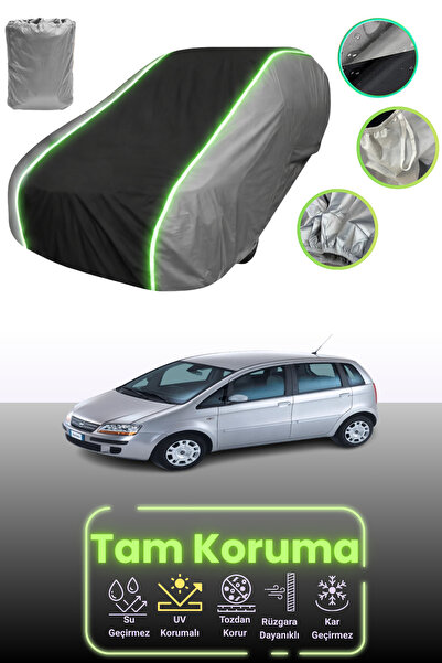 Dokaca Neo غطاء حماية للسيارة باللون الرمادي والأسود والرمادي النيون قماش مجدّل متوافق مع سيارة فيات إيديا 2003 - 2010