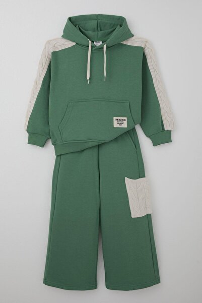 JABBER Детски комплект спортен екип с плетени детайли, качулка и шнур, възрас...