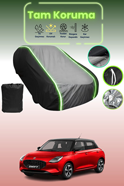 Dokaca Neo غطاء حماية متوافق مع سيارة سوزوكي سويفت قماش مجدّل باللون الأسود_ا...