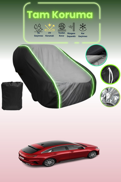 Dokaca Neo غطاء حماية متوافق مع سيارة كيا بروسيد قماش مجدّل باللون الأسود_الر...