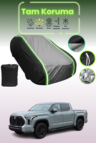 Dokaca Neo غطاء حماية متوافق مع سيارة تويوتا تندرا قماش مجدّل 3 كرو ماكس ذات السرير القياسي باللون الأسود_الرمادي_الأسود النيون