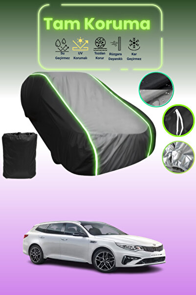 Dokaca Neo غطاء حماية متوافق مع سيارة كيا أوبتيما سبورت واجن 2018 - 2021 باللون الأسود_الرمادي_الأسود النيون