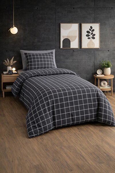 UYGURİYE Single Duvet Cover Set Comforter Cover 70% Cotton Geometric Pattern+...
