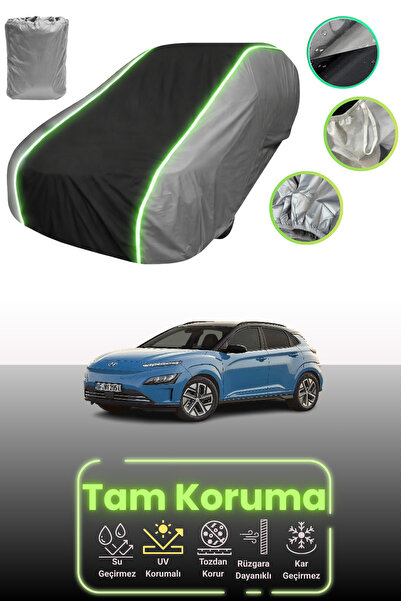 Dokaca Neo غطاء حماية للسيارة باللون الرمادي والأسود والرمادي النيون قماش مجد...