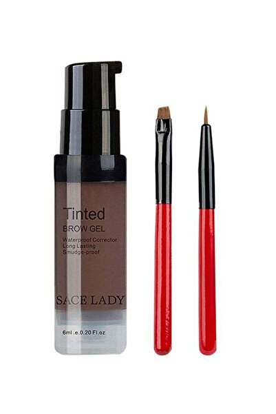 Sas Lady Waterproof Eyebrow Corrector Gel with Brush - Brown