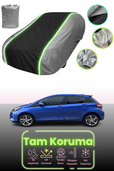 Dokaca Neo غطاء حماية للسيارة باللون الرمادي والأسود والرمادي النيون قماش مجد...