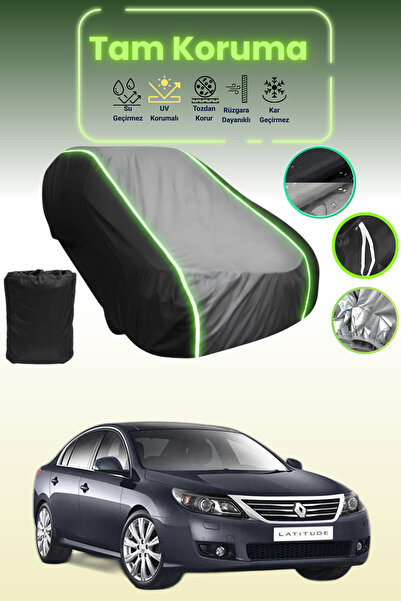 Dokaca Neo غطاء حماية متوافق مع سيارة رينو لاتيتود 2010 - 2021 باللون الأسود_الرمادي_الأسود النيون قماش مجدّل