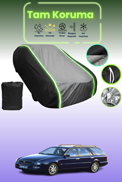 Dokaca Neo غطاء حماية متوافق مع سيارة فورد سكوربيو 2 تورنير قماش مجدّل باللون الأسود_الرمادي_الأسود النيون