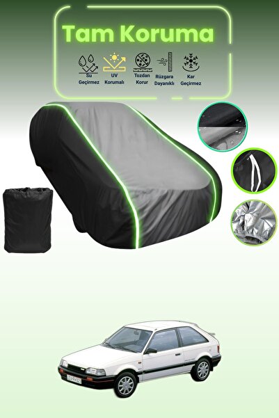 Dokaca Neo غطاء حماية متوافق مع سيارة مازدا 323 3 هاتشباك قماش مجدّل باللون ا...