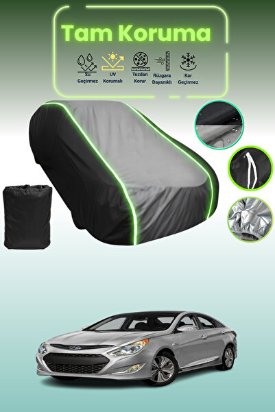 Dokaca Neo غطاء حماية متوافق مع سيارة هيونداي سوناتا هايبرد 2010 - 2014 باللون الأسود_الرمادي_الأسود النيون