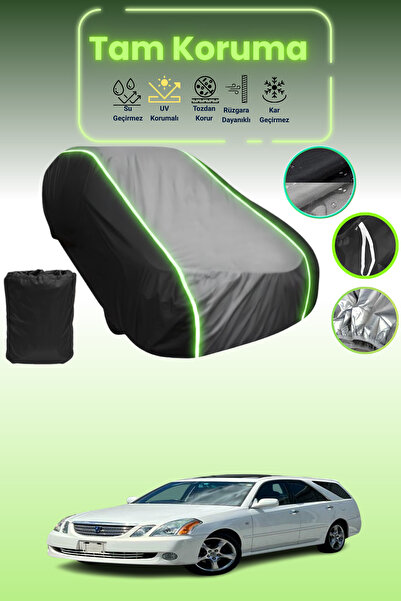 Dokaca Neo غطاء حماية متوافق مع سيارة تويوتا مارك 2 واجن بليت قماش مجدّل باللون الأسود_الرمادي_الأسود النيون