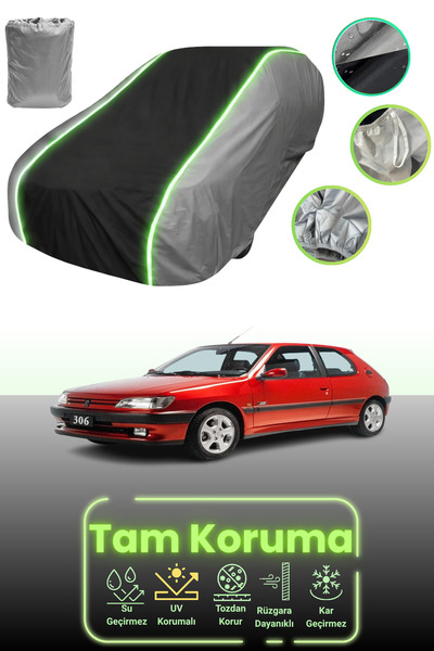 Dokaca Neo غطاء حماية للسيارة باللون الرمادي والأسود والرمادي النيون قماش مجد...