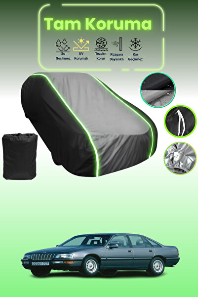 Dokaca Neo غطاء حماية متوافق مع سيارة أوبل سيناتور 1987 - 1993 باللون الأسود_الرمادي_الأسود النيون قماش مجدّل