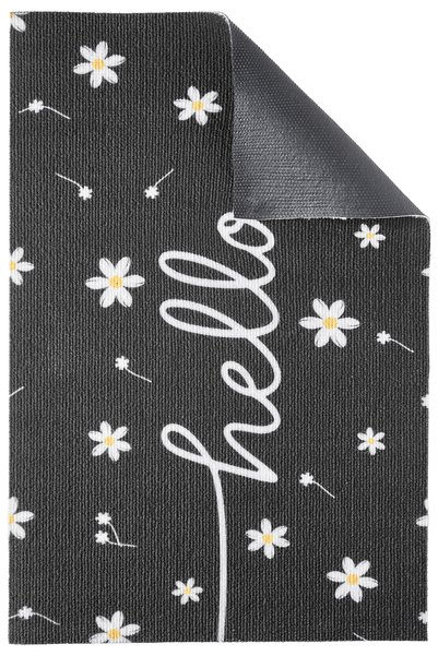 VİTALİHOME Charm Black and White Hello Doormat Exterior Door Mat Bristle Front Door Mat 2006