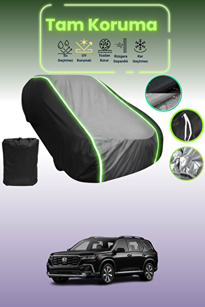 Dokaca Neo غطاء حماية متوافق مع سيارة هوندا بايلوت قماش مجدّل باللون الأسود_الرمادي_الأسود النيون