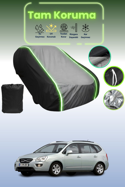 Dokaca Neo غطاء حماية متوافق مع سيارة كيا كارينز 2008 - 2013 باللون الأسود_الرمادي_الأسود النيون قماش مجدّل