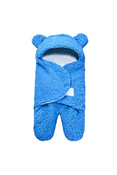 NEO ™ Înfășător confortabil pentru bebeluși, 3-6 luni, formă de ursuleț, pentru înfășat bebeluși, albastru