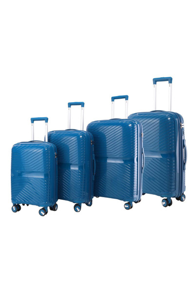 POGAGO 4 Piece PP Luggage Set 32/28/24/20 Inch – Lightweight Unbreakable Suitcase Set with Security Zip