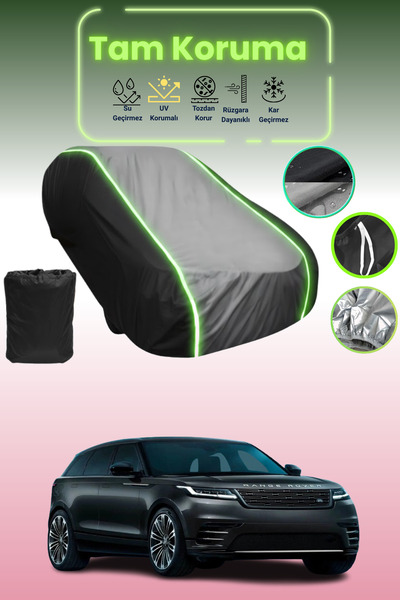 Dokaca Neo غطاء حماية متوافق مع سيارة لاند روفر رينج روفر فيلار قماش مجدّل باللون الأسود_الرمادي_الأسود النيون