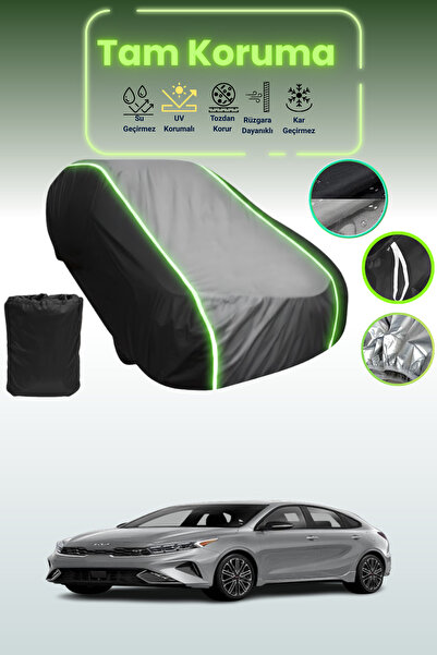 Dokaca Neo غطاء حماية متوافق مع سيارة كيا فورتي5 قماش مجدّل باللون الأسود_الر...