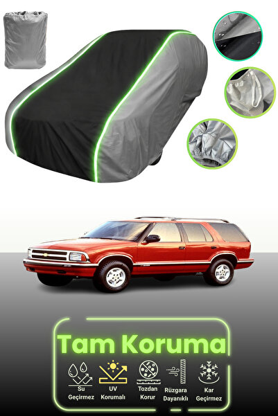 Dokaca Neo غطاء حماية متوافق مع شيفروليه بليزر قماش مجدّل ذات الخمسة أبواب من 1995 إلى 2005 باللون الرمادي والأسود والرمادي النيون