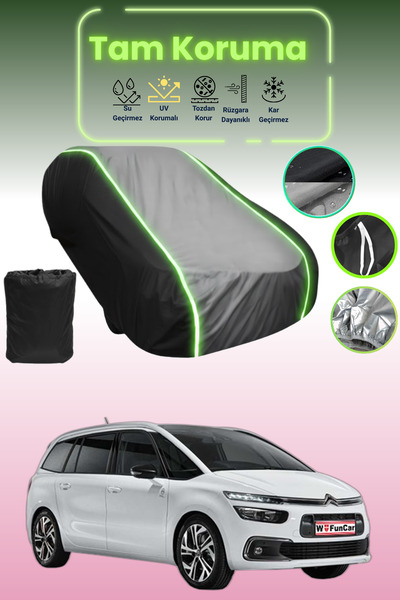 Dokaca Neo غطاء حماية متوافق مع سيارة سيتروين C4 بيكاسو باللون الأسود_الرمادي...