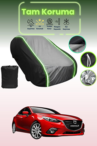 Dokaca Neo غطاء حماية متوافق مع سيارة مازدا قماش مجدّل سيدان باللون الأسود_ال...