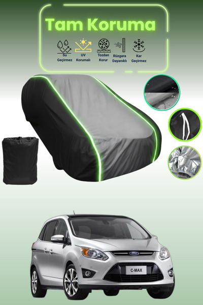 Dokaca Neo غطاء حماية متوافق مع سيارة فورد سي-ماكس قماش مجدّل باللون الأسود_ا...