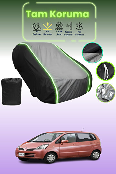 Dokaca Neo غطاء حماية متوافق مع سيارة نيسان موكو قماش مجدّل باللون الأسود_الر...