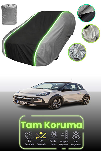 Dokaca Neo غطاء حماية للسيارة باللون الرمادي والأسود والرمادي النيون قماش مجدّل متوافق مع أوبل آدم روكس 2014 - 2021