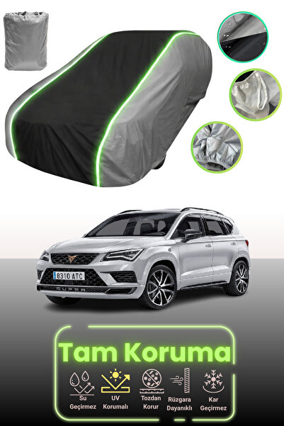 Dokaca Neo غطاء حماية للسيارة باللون الرمادي والأسود والرمادي النيون قماش مجد...