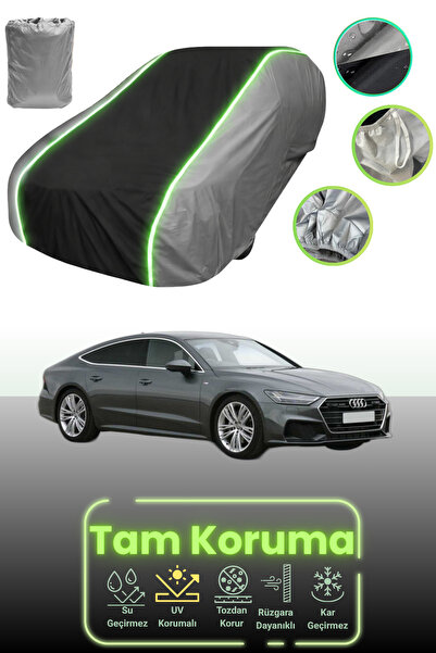 Dokaca Neo غطاء حماية للسيارة باللون الرمادي والأسود والرمادي النيون قماش مجدّل متوافق مع سيارة أودي A7 سبورت باك