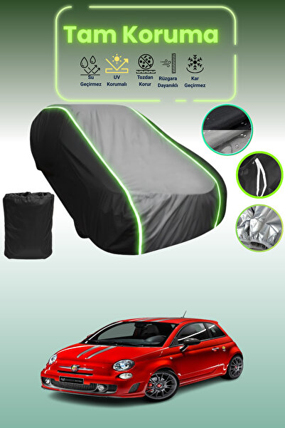 Dokaca Neo Black_Grey_Black Neon Corded Fabric Fiat 500 Abarth 695 Tributo Fe...